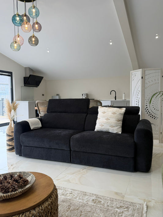 Dakota 3 Seater Electric Sofa Bed - Black