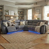 Geneva Pro Fabric Electric Recliner Corner Sofa - With Cooling Cup-Holders