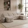 Capri U Shape Sofa Bed With Storage - Beige