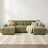 Hudson U Shape Storage Sofa Bed - Green