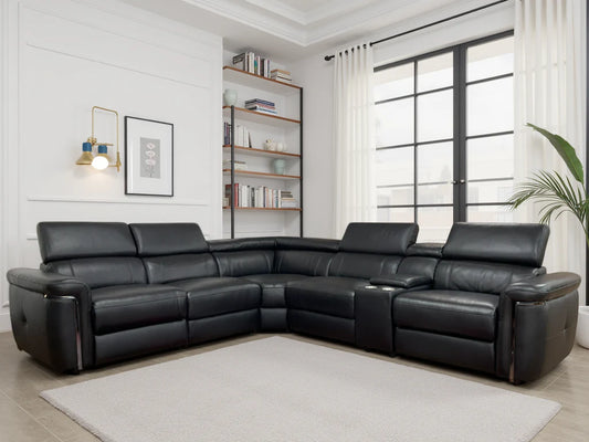Somerville Electric Recliner Corner Sofa - Black