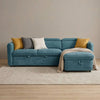 Capri Corner Sofa Bed With Storage - Blue - Universal Chaise - Pull Out Bed
