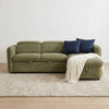 Capri Corner Sofa Bed With Storage - Olive Green - Universal Chaise - Pull Out Bed
