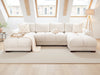 Azzuro Cream U Shape Corner Sofa - Full Back Plush Velvet