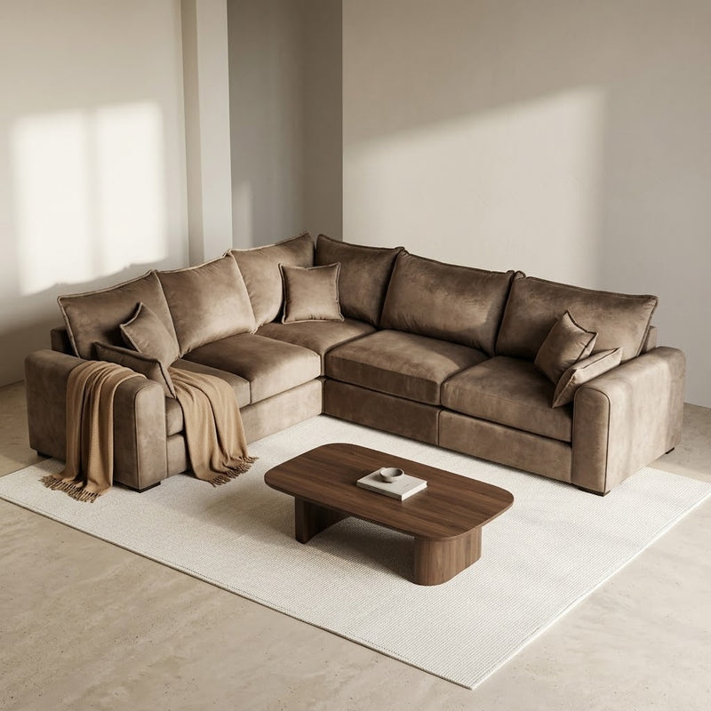 Ariana sofa in a warm, neutral living room