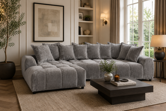 Albane Left Hand Sofa Bed - Grey