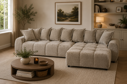 Albane Right Hand Sofa Bed - Mocha