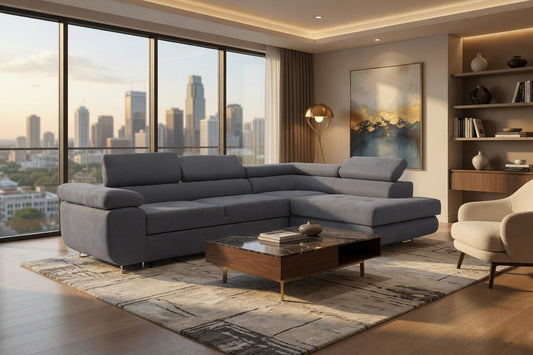 Asto Right Hand Corner Sofa - Graphite