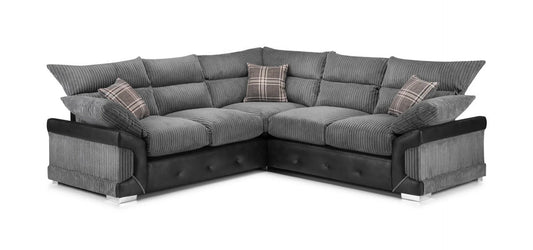 Axania Large Corner Sofa - Black/Grey