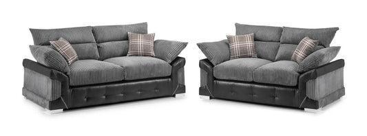 Axania Sofa 3+2 Seater - Black/Grey