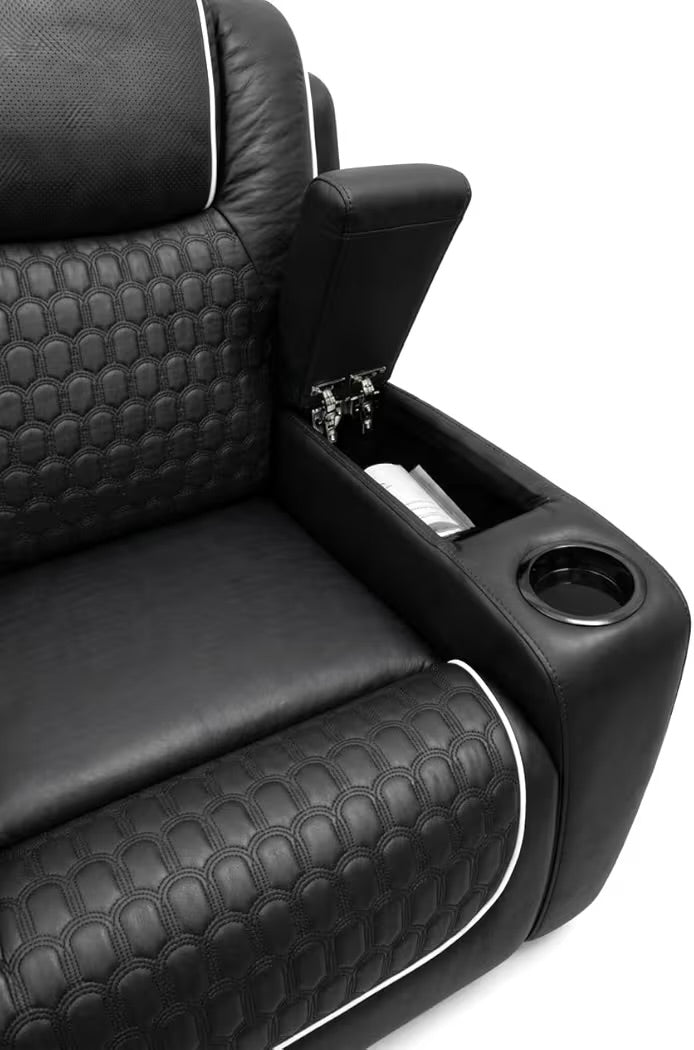 Tuscany 3+2 Electric Entertainment Recliner Sofa - Black