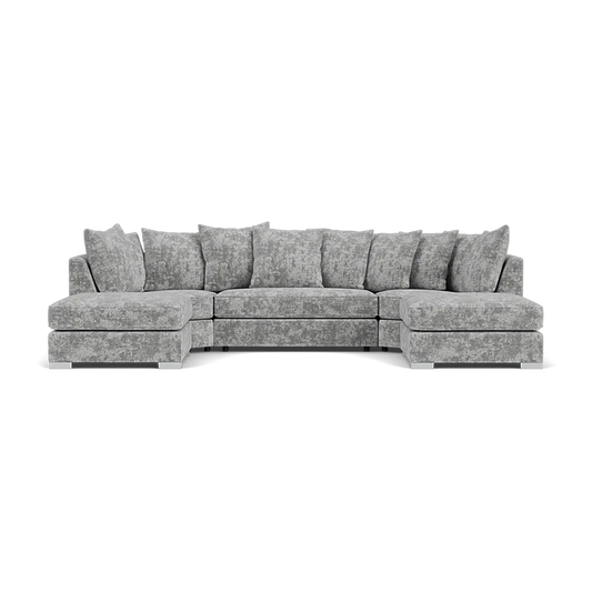 Bishop Scatterback Sofa Platinum U Shape Corner