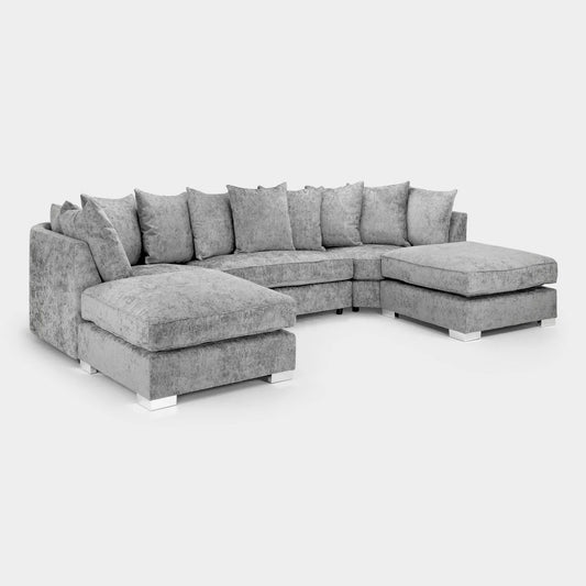 Bishop Scatterback Alaska Platinum U Shape Sofa