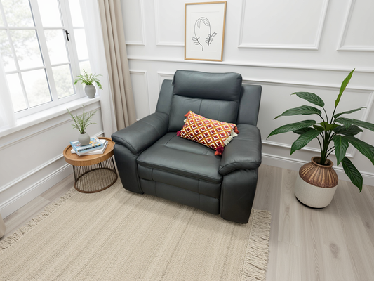 Boston Electric Recliner Armchair - Black