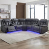 Zeus Leather Electric Recliner Corner Sofa - Grey