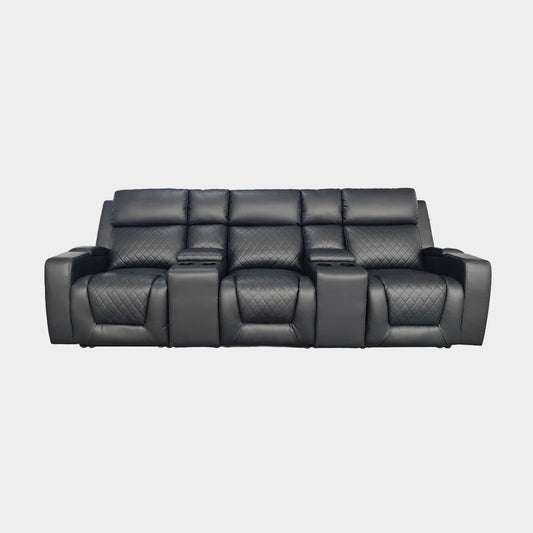 Cedar Electric Recliner Cinema Sofa 3 Seater Black