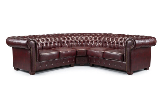 Chesterfield Oxblood Large Corner Sofa - Red