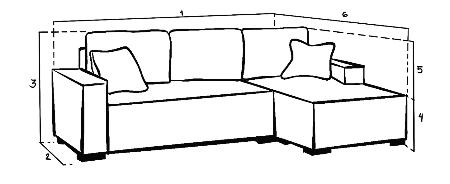 Cimiano Sofa Bed Black/Grey Right Hand Facing Corner