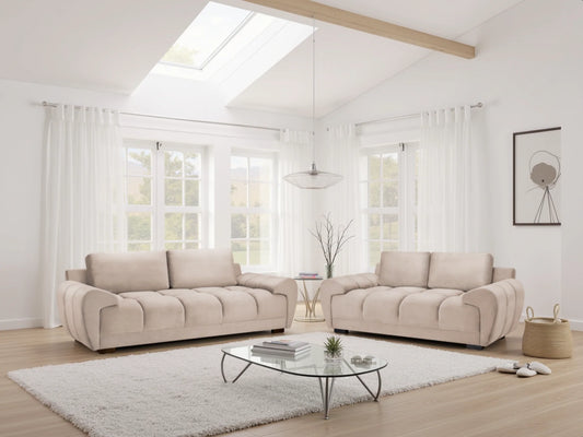 Azzuro 3 + 2 Seater Velvet Sofa Set - Plush Upholstered Suite