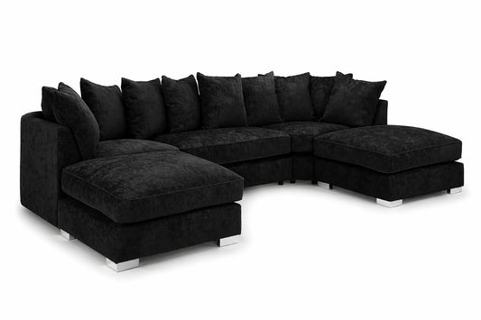 Bishop Alaska Black U Shape Sofa