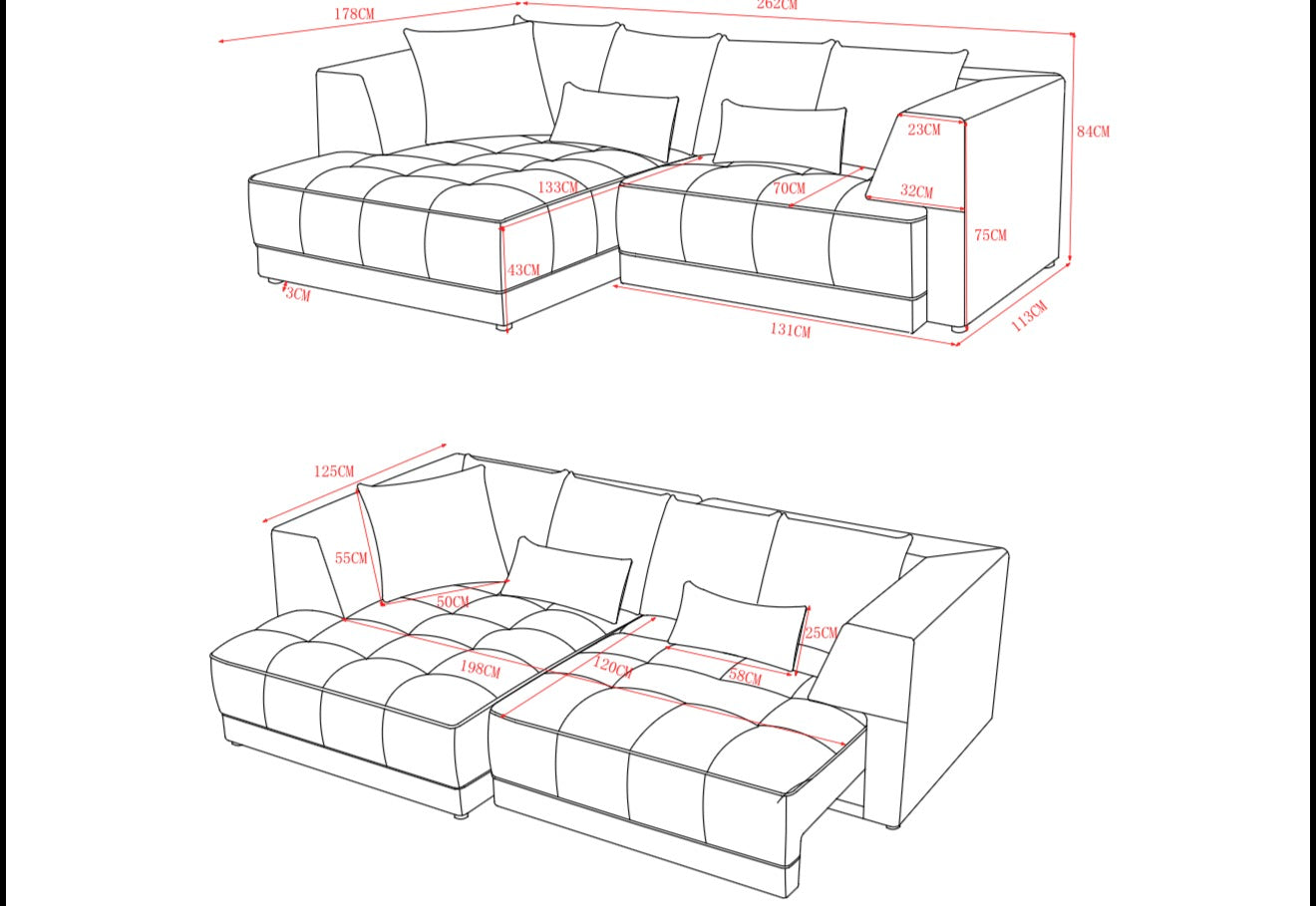 Brooklyn Electric Storage Left Hand Sofa Bed - Mushroom Pre-Order