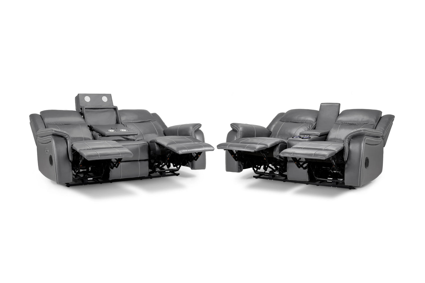 Galaxy Tech Electric Recliner 3+2 Sofa - Grey