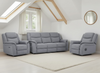 Galaxy Tech Electric Recliner Fabric 3+1+1 Seater Sofa - Grey