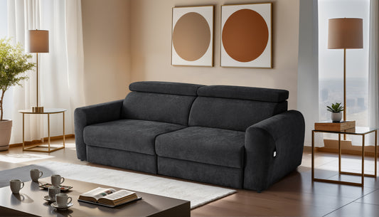 Dakota 3 Seater Electric Sofa Bed - Black