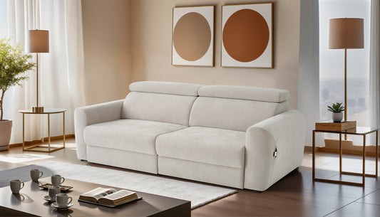 Dakota 3 Seater Electric Sofa Bed - Sand