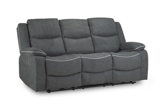 Harald Electric Recliner 3 Seater Sofa - Graphite