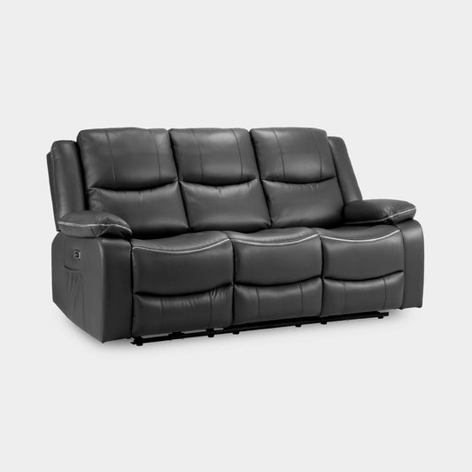 Harald Electric Recliner Sofa Black 3 Seater