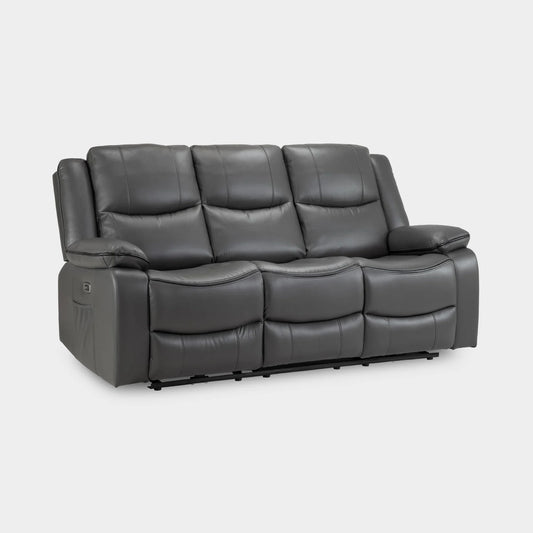 Harald Electric Recliner Sofa Grey 3 Seater