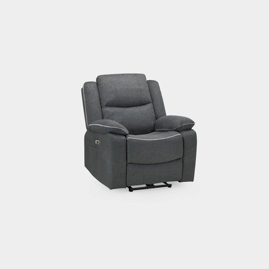 Harald Electric Recliner Sofa Grey Fabric Armchair