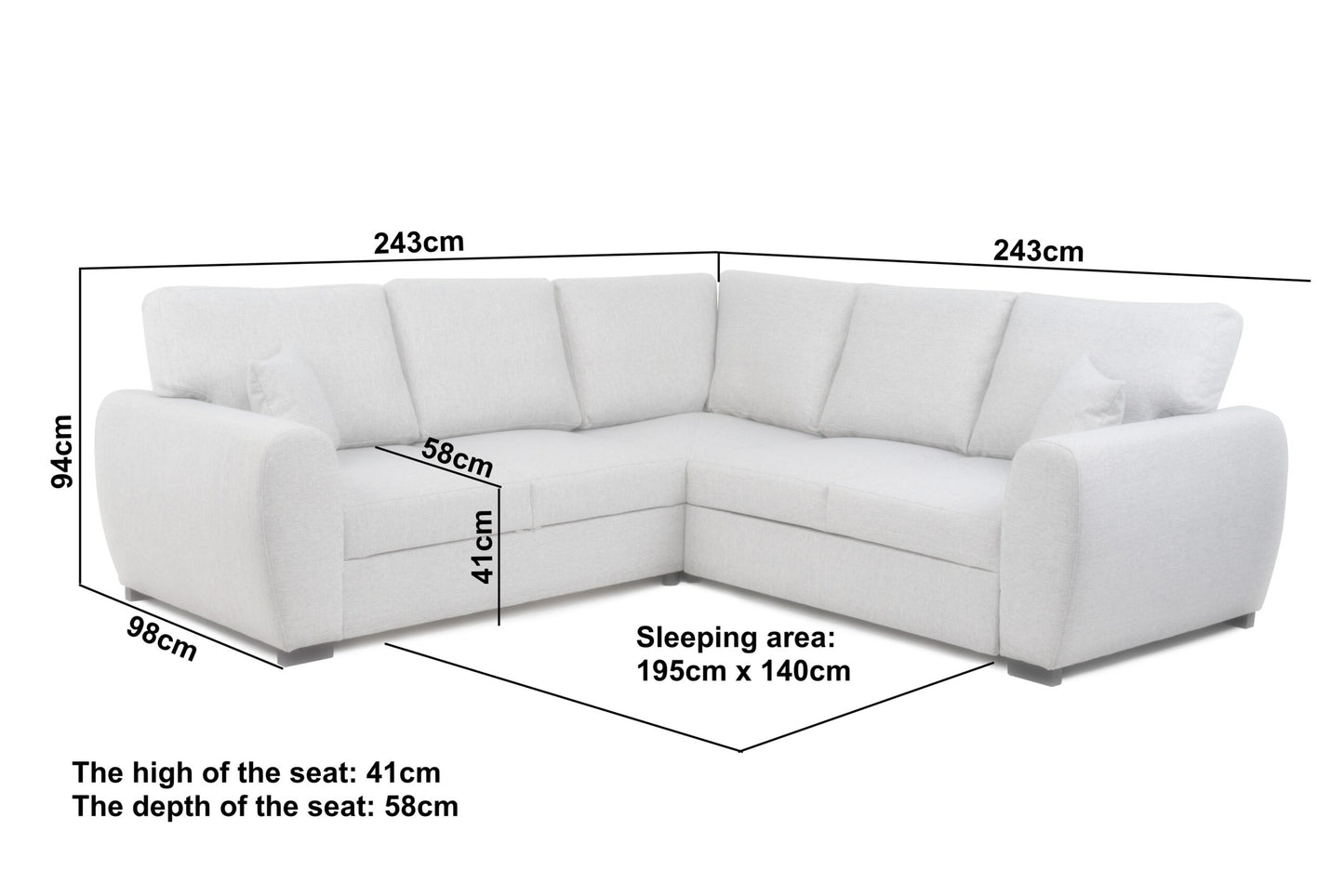 Hugo Corner Sofa - Silver