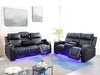 Florida 3+2 Music Electric Recliner Aire Leather Sofa - Black