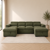 Alaya Storage U Shape Sofabed - Olive Green