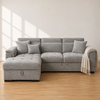Wilson Grey Chenille Fabric Corner Sofabed with Storage