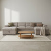 Alaya Storage U Shape Sofabed - Beige