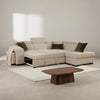 Amelia Light Beige Chenille Fabric Corner Sofa Bed with Storage and Ottomans