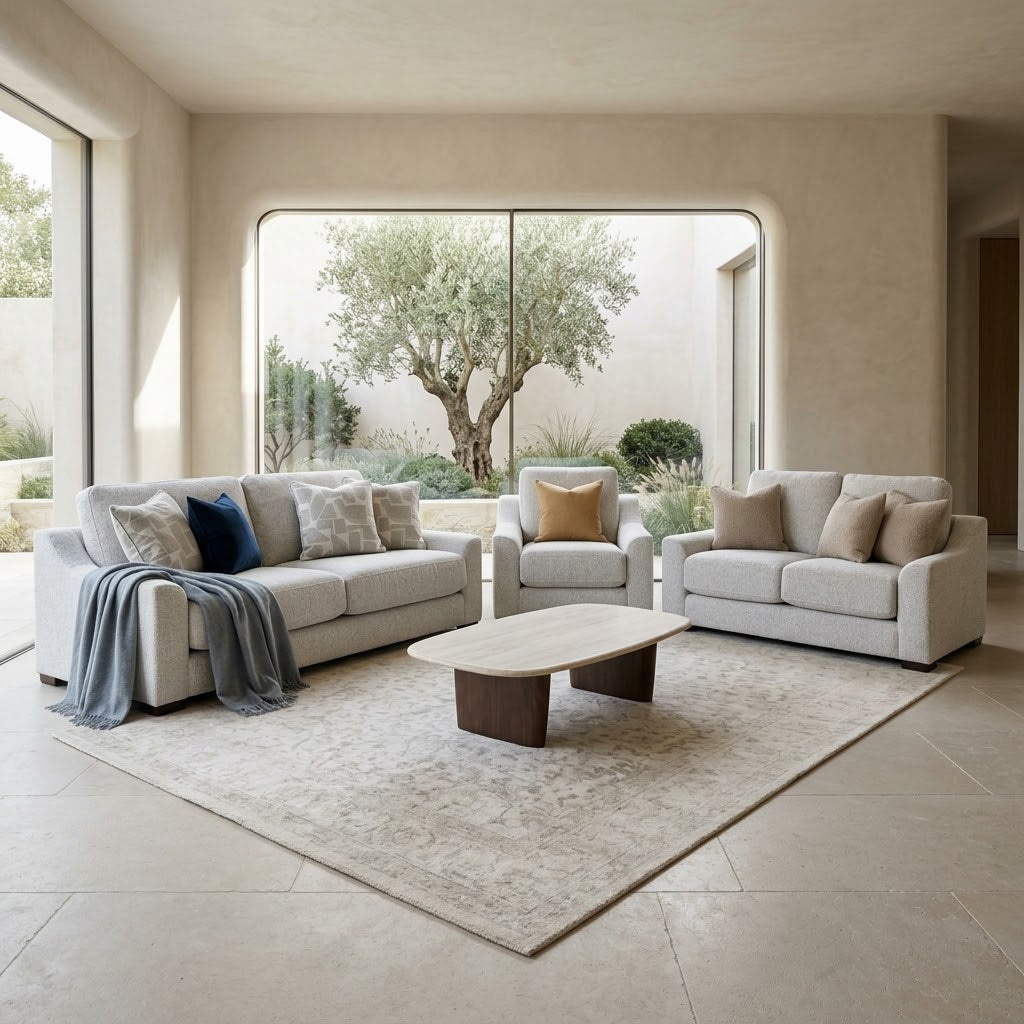 Douglas Beige 3+2+1 Seater Sofa Set