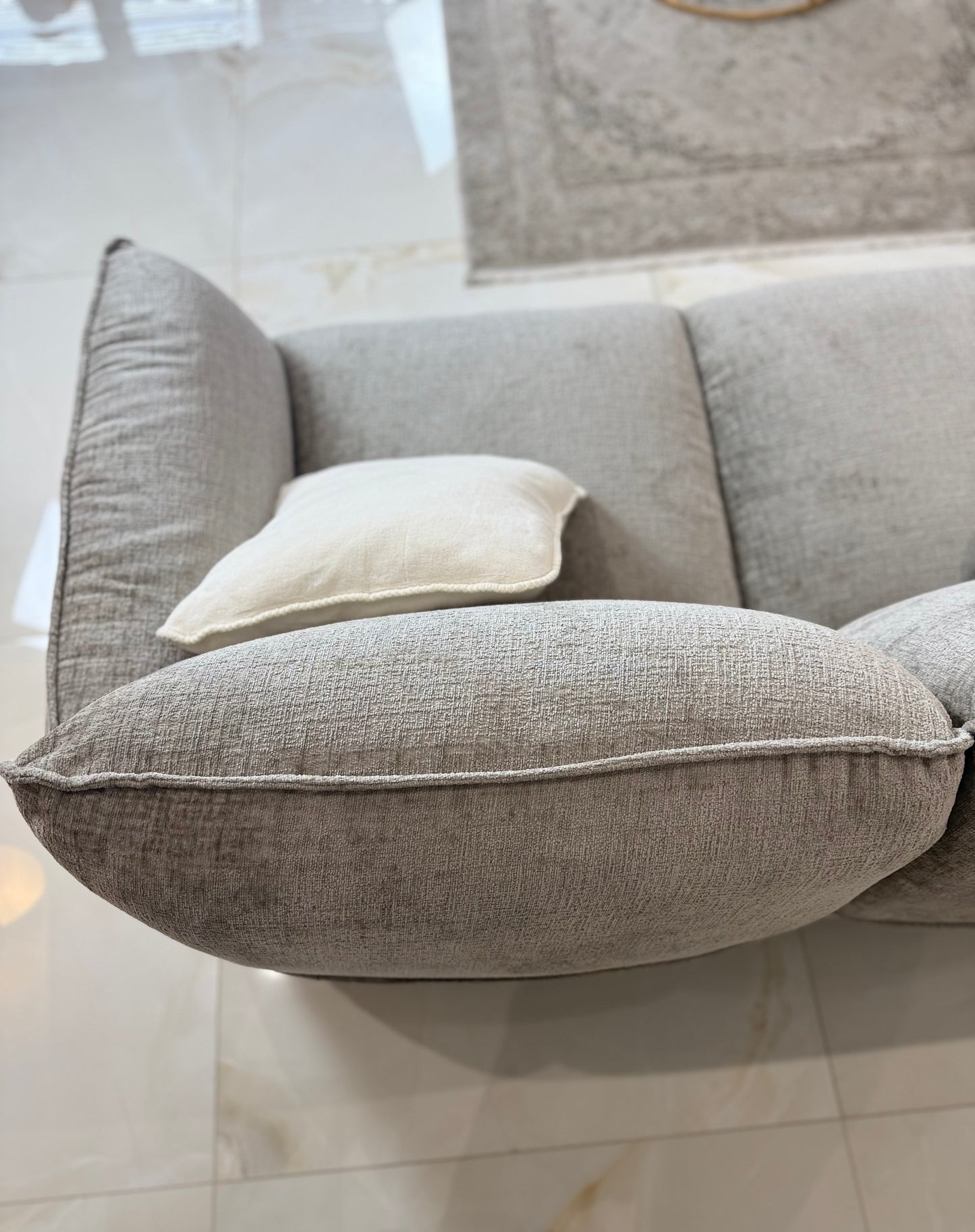 Angelo Beige 3 Seater Sofa
