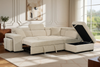 Amelia Light Beige Chenille Fabric 2C1 Corner Sofa Bed with Storage and Ottomans