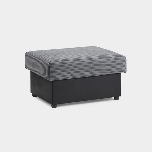 Logan Sofa Black/Grey Footstool