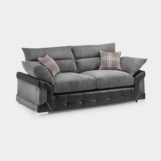 Logan Sofa Black Grey 3 Seater