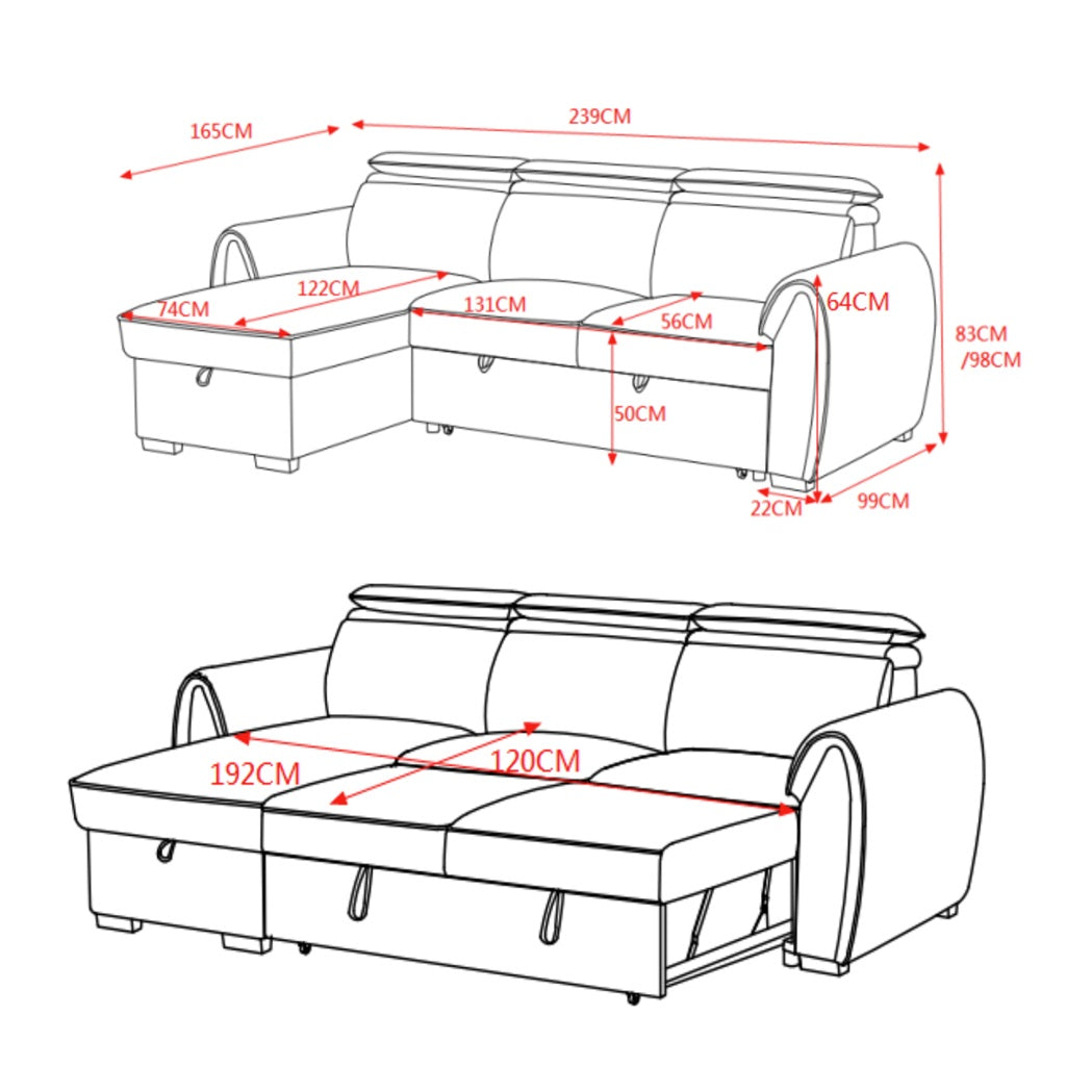 Montrose Universal Storage Sofa Bed - Dark Grey