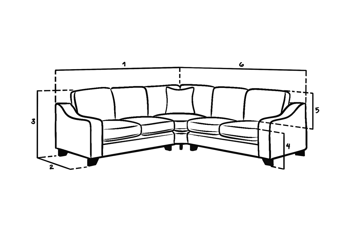 Nebraska Sofa Stone Large Corner