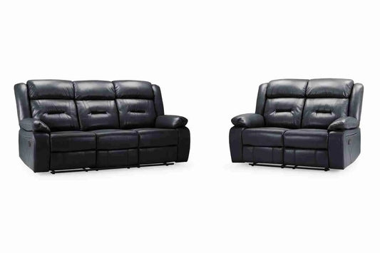 Novie Recliner 3+2+1 Sofa Set - Black
