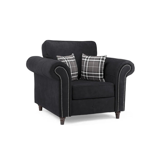 Oakland Leather Armchair Black