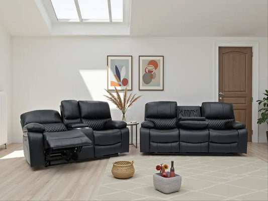 Orla Electric Recliner 3+2 Sofa Set - Black