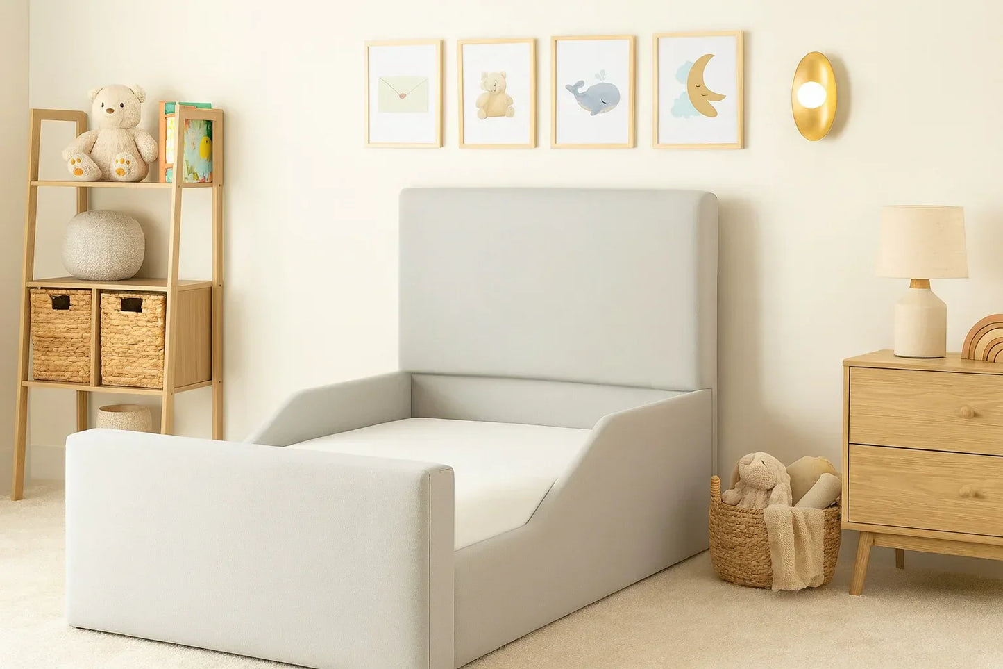 Plain Upholstered Kids Bed Frame
